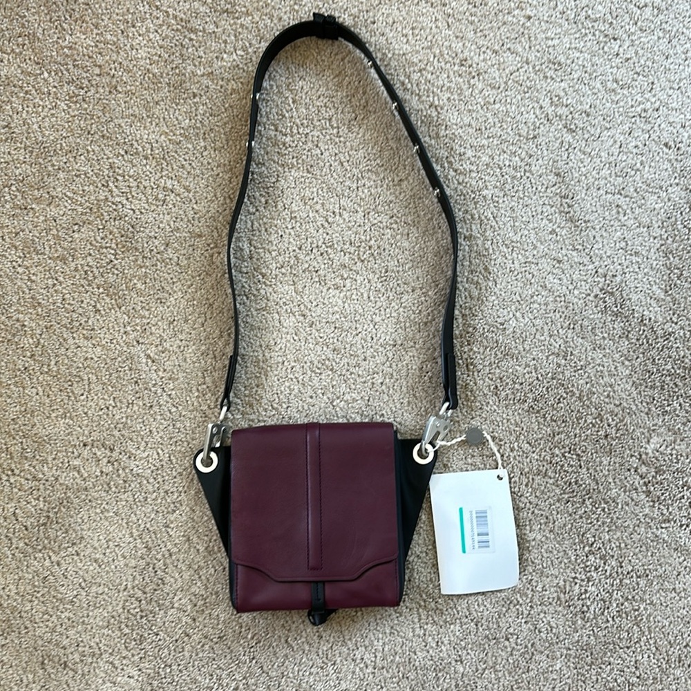 Rag & bone atlas bag. Black and burgundy with silver hardware